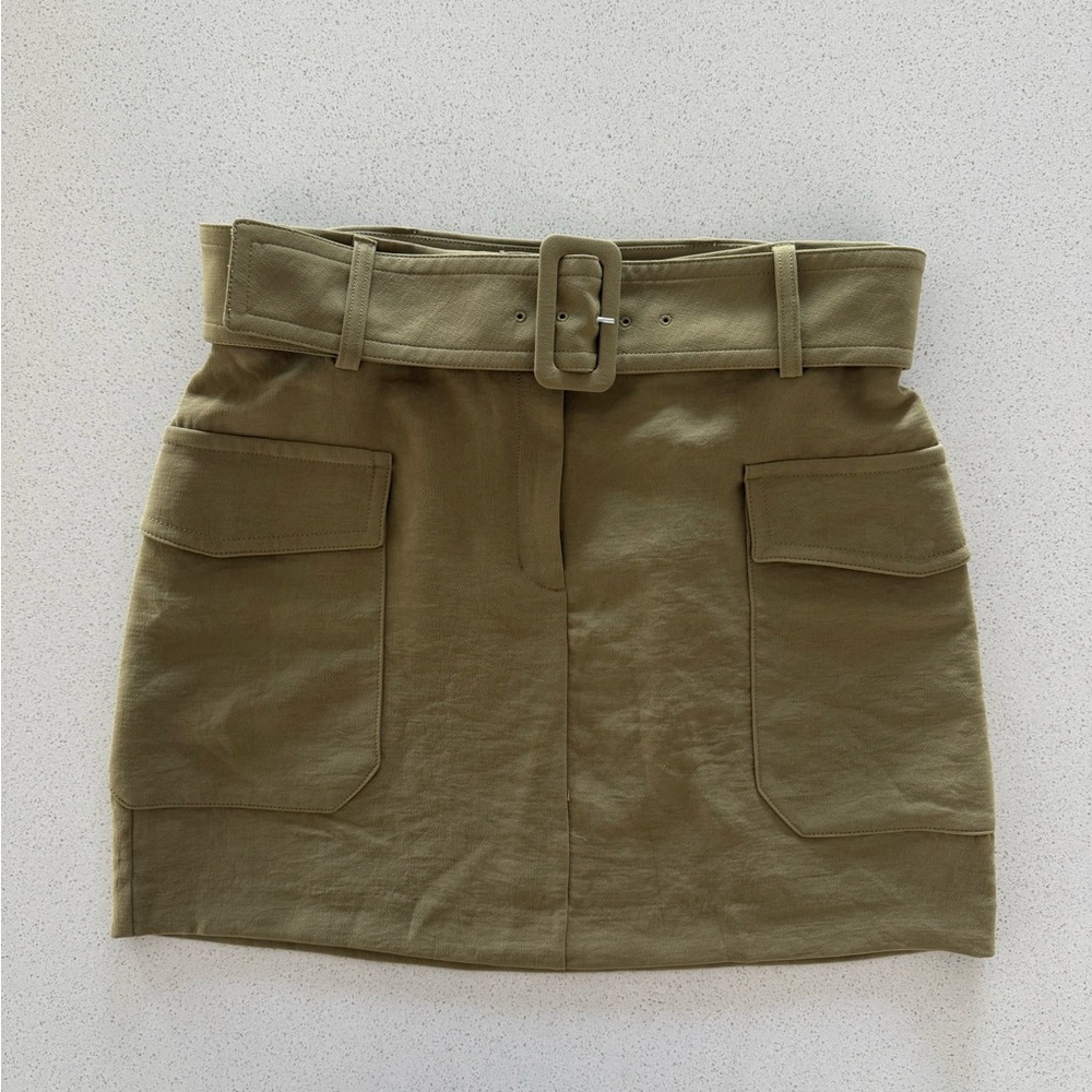 Express Khaki Belted Mini Skirt